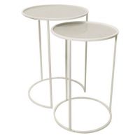 Set de 2 tables métal sweden blanc 