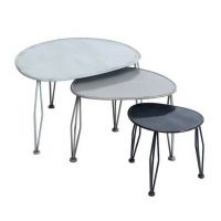 Set de 3 tables gigognes en métal